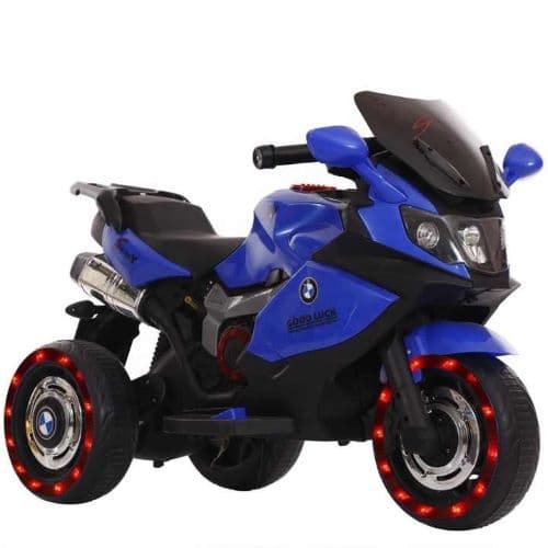 Moto Électrique Bleue pour Enfants de 3 à 10 Ans Jouet Électrique avec Chargeur de batterie Lumières Musique Meilleurs Cadeaux d'anniversaire ou Noel pour les Enfants