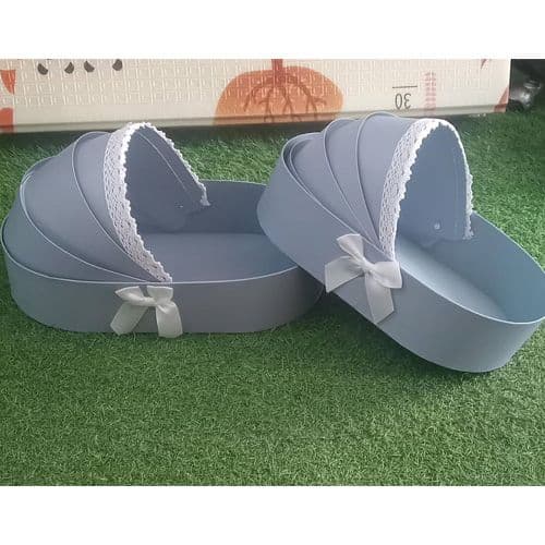 Ensemble de 2 Boites  à fleurs romantiques pour arrangements floraux Bleu Boite Cadeau Naissance, Ramadan Careme Eid 33*19*8 et 36,5*21*7,8