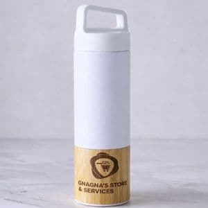 Grande Bouteille isothehrme inisstion bois raffiné 550ml Coloris blanc