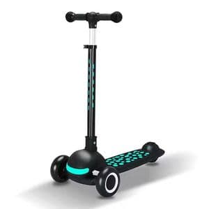 Trottinette pliable pour enfants, trottinette pour enfants, trottinette pour enfants, trottinette à 3 roues avec lumière LED, Coloris Noir